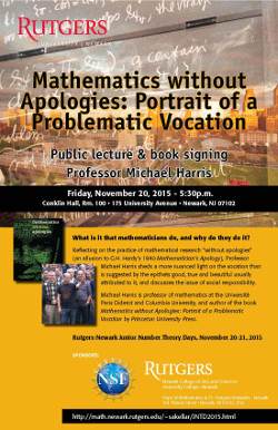 Michael Harris public lecture poster